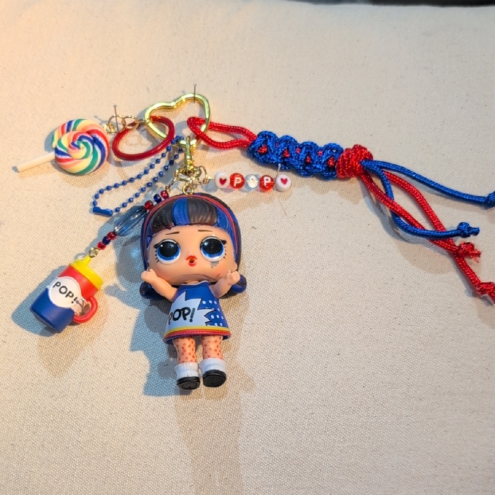 Lol Surprise Pop Culture Pop Heart Upcycled Handmade Bag Charm Keychain